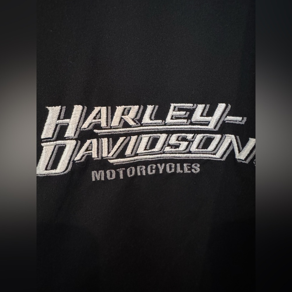 Harley-Davidson Performance Half Zip Windbreaker Jacket Black Gray Men’s L - Picture 2 of 12